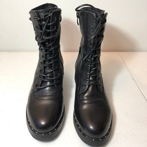 Lace-up Rivet Ankle Boots